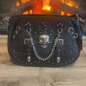 Concealed Carry Skull Concho Studded Crossbody Bag brand new